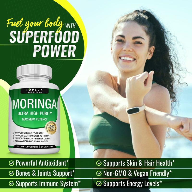 oplux Nutrition Moringa – Cápsulas de Ultra Alta Pureza y Máxima Potencia