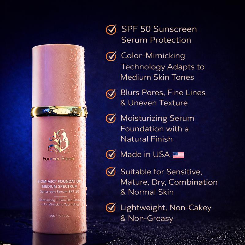 Base Forever Bloom BioMimic® – Suero con protección solar de amplio espectro SPF 50