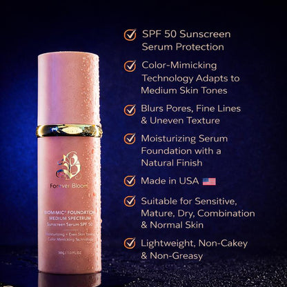 Base Forever Bloom BioMimic® – Suero con protección solar de amplio espectro SPF 50