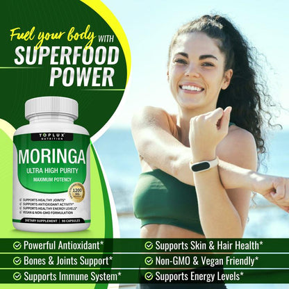 oplux Nutrition Moringa – Cápsulas de Ultra Alta Pureza y Máxima Potencia