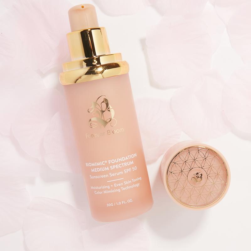 Base Forever Bloom BioMimic® – Suero con protección solar de amplio espectro SPF 50