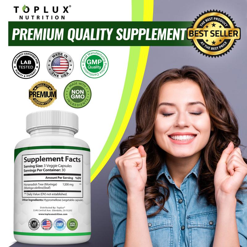 oplux Nutrition Moringa – Cápsulas de Ultra Alta Pureza y Máxima Potencia