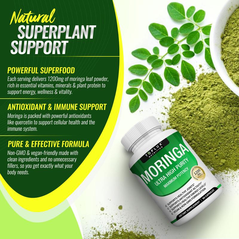 oplux Nutrition Moringa – Cápsulas de Ultra Alta Pureza y Máxima Potencia