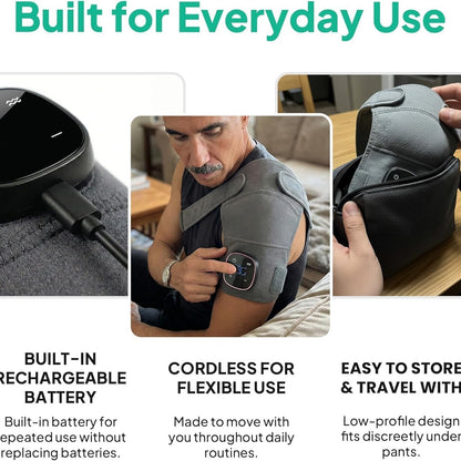RejuvaCare Triple Method Shoulder Massager – Heat + Compression + Vibration