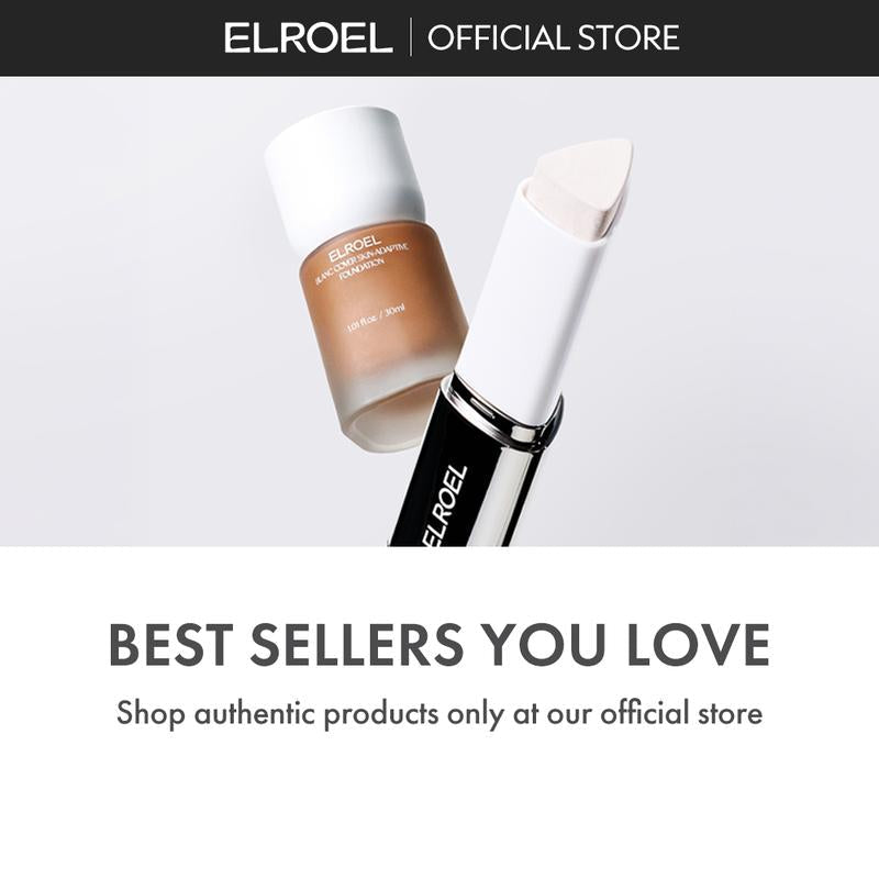 ELROEL Blanc Cover Cream Stick V – Base en barra que cambia de color, con Volufiline y brocha desmontable