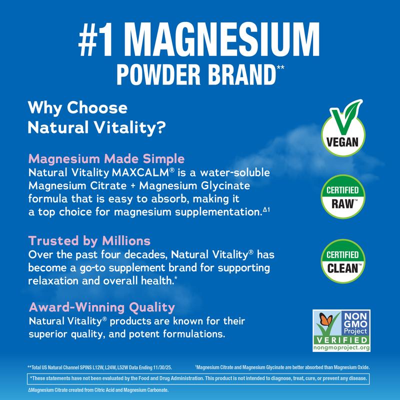 MaxCalm Mezcla Relajante en Polvo con Magnesio Citrato + Glicinato