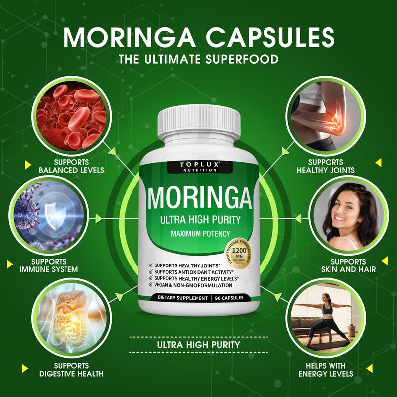 oplux Nutrition Moringa – Cápsulas de Ultra Alta Pureza y Máxima Potencia