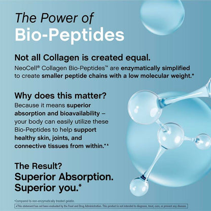 Proteína NeoCell Collagen Bio-Peptides™: colágeno en polvo de vacas alimentadas con pasto de absorción superior
